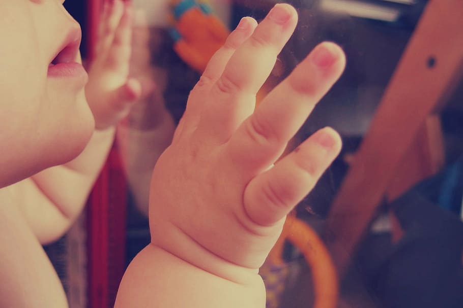 closeup, baby, inside, glass, s, lip, hand, child, hands, mouth
