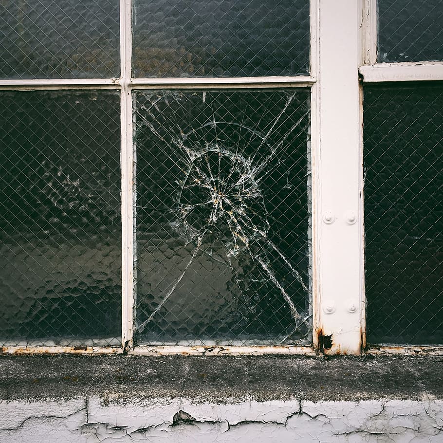 house, outside, window, glass, frame, break, steel, built structure, architecture, safety