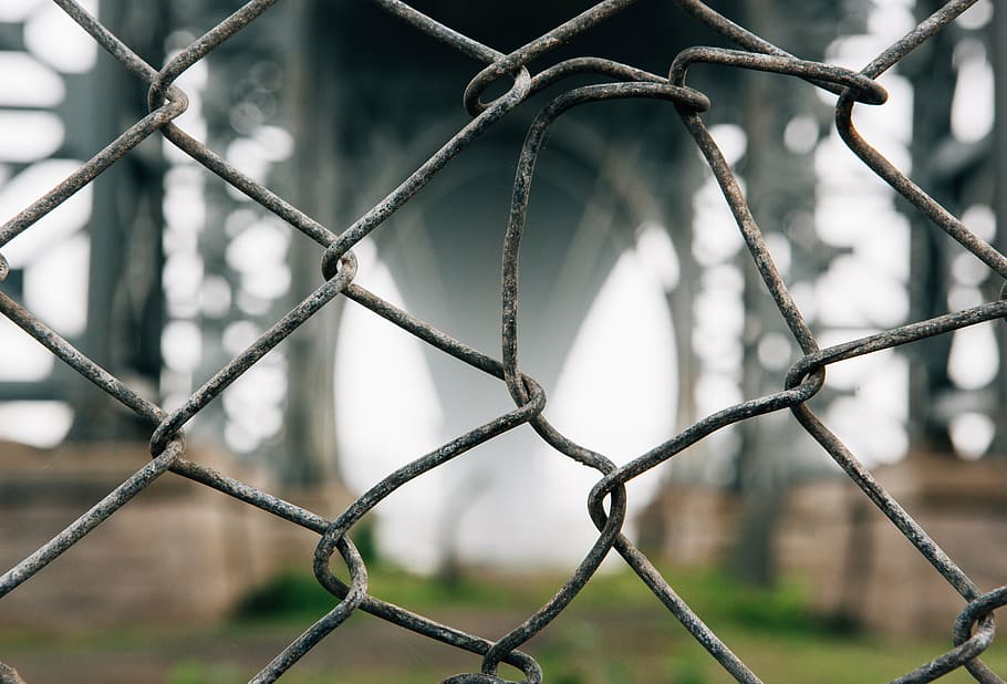 gray, barb wire fence, barbed wire, barrier, blur, camp, close-up, fence, hard, iron