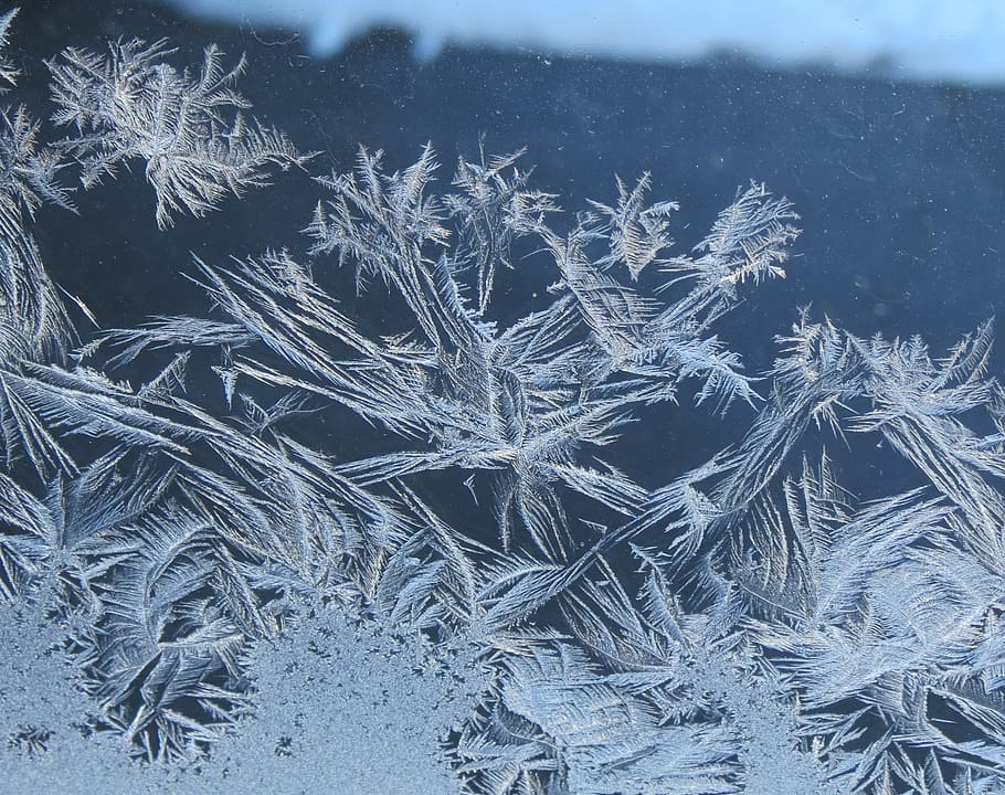 frost, window, winter, crystal, ice, icy, holiday, ze, blue, macro