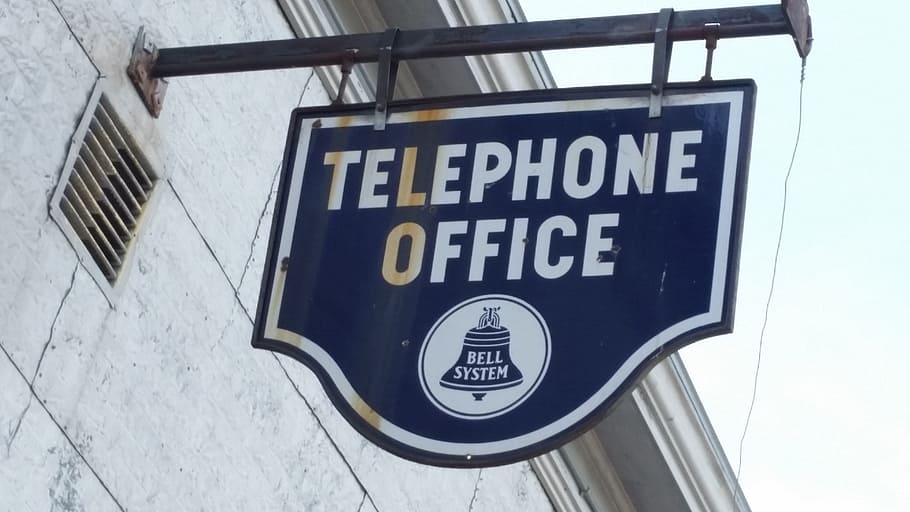 sign, antique, vintage, old, classic, telephone, communication, text, western script, information