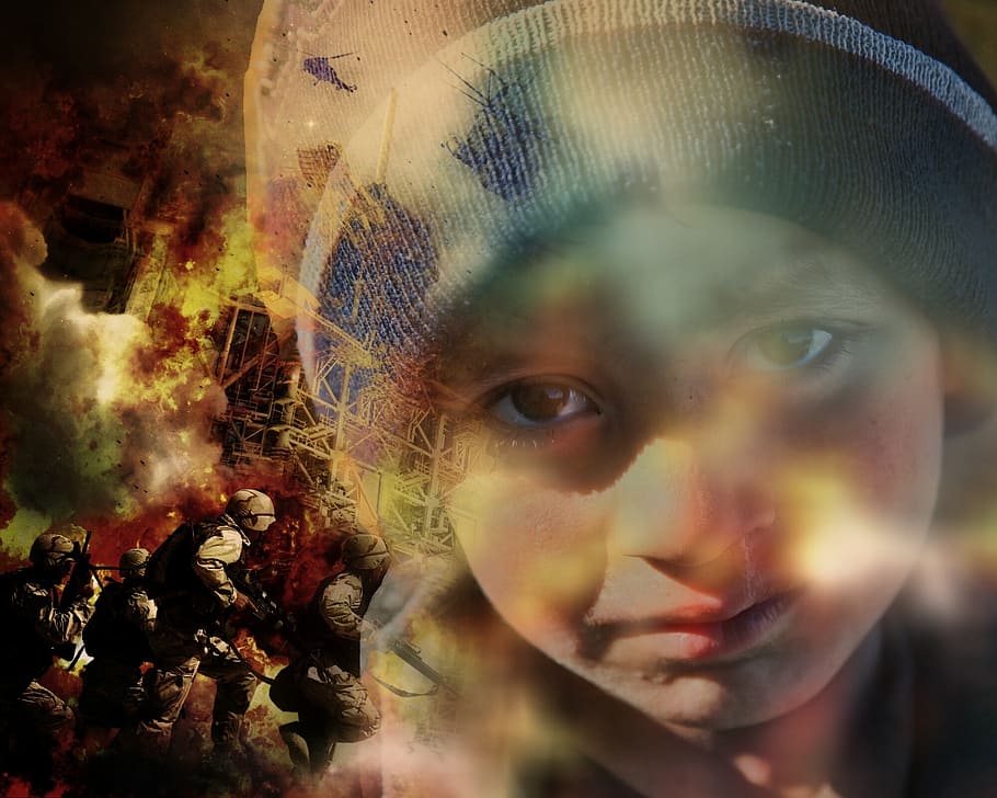 war-themed boy, soldiers photo, war, refugees, children, help, suffering, poverty, pain, helplessness