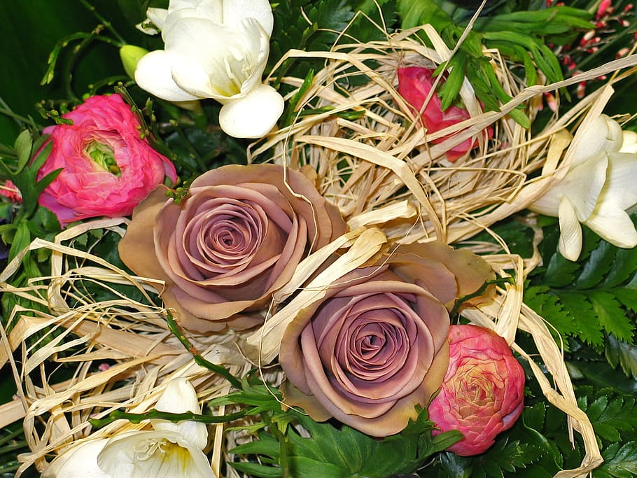 Ramo de rosas, rosas, ramo, strauss, boda, felicitaciones, flores, día de fiesta, rosa, ramo de novia