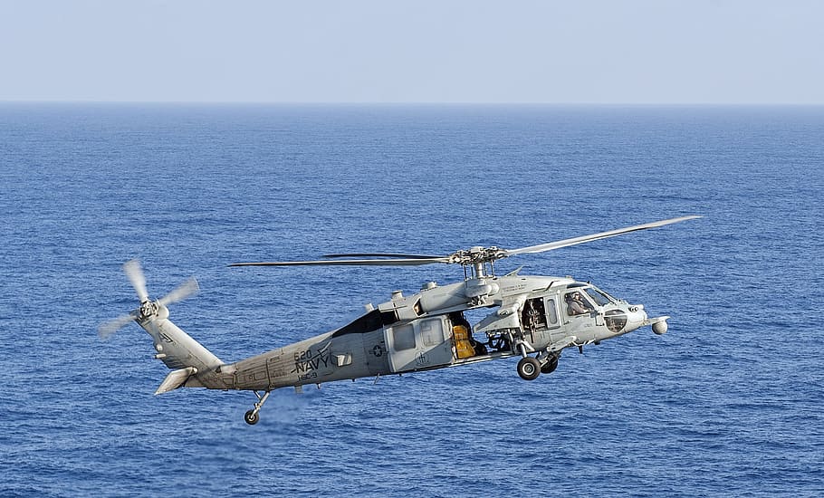 mh-60s sea hawk, usn, united states navy, helicopter, aviation, aircraft, flight, transportation, sea, military