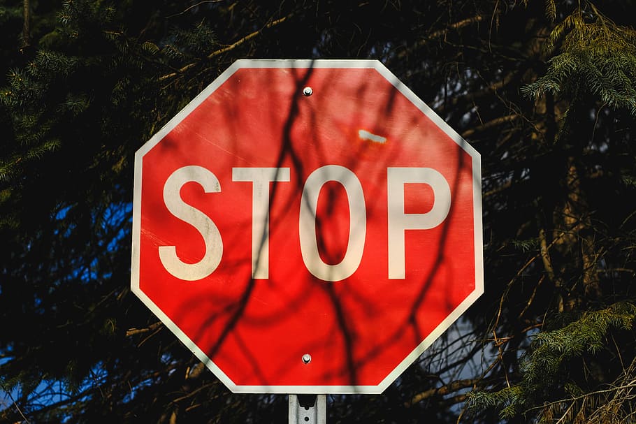 rojo, blanco, letrero de la calle, Stop, letrero, señal de tráfico, señal de advertencia, texto, comunicación, al aire libre