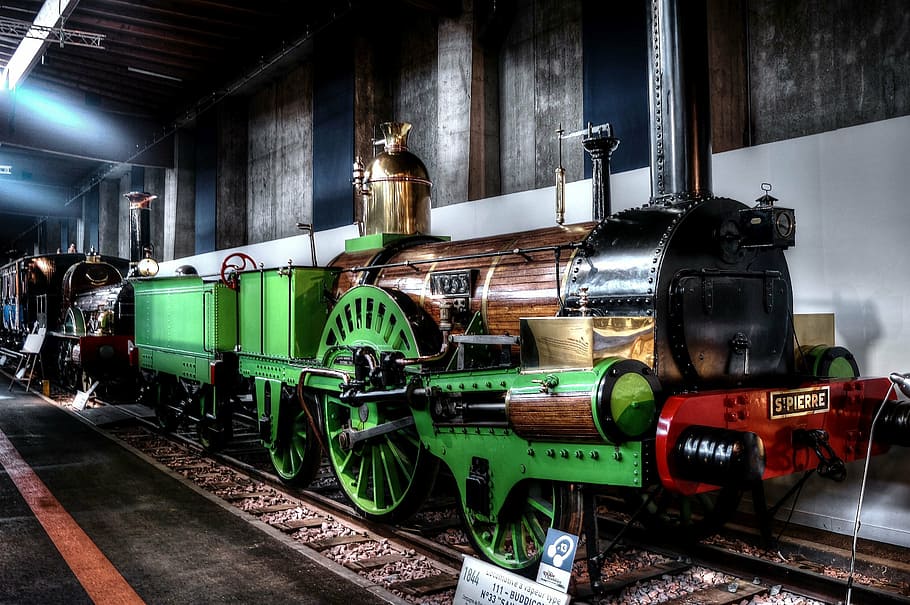 locomotiva, locomotiva a vapor, st pierre, 1844, tipo 111, loc, 33, transporte ferroviário, trem - veículo, caminho