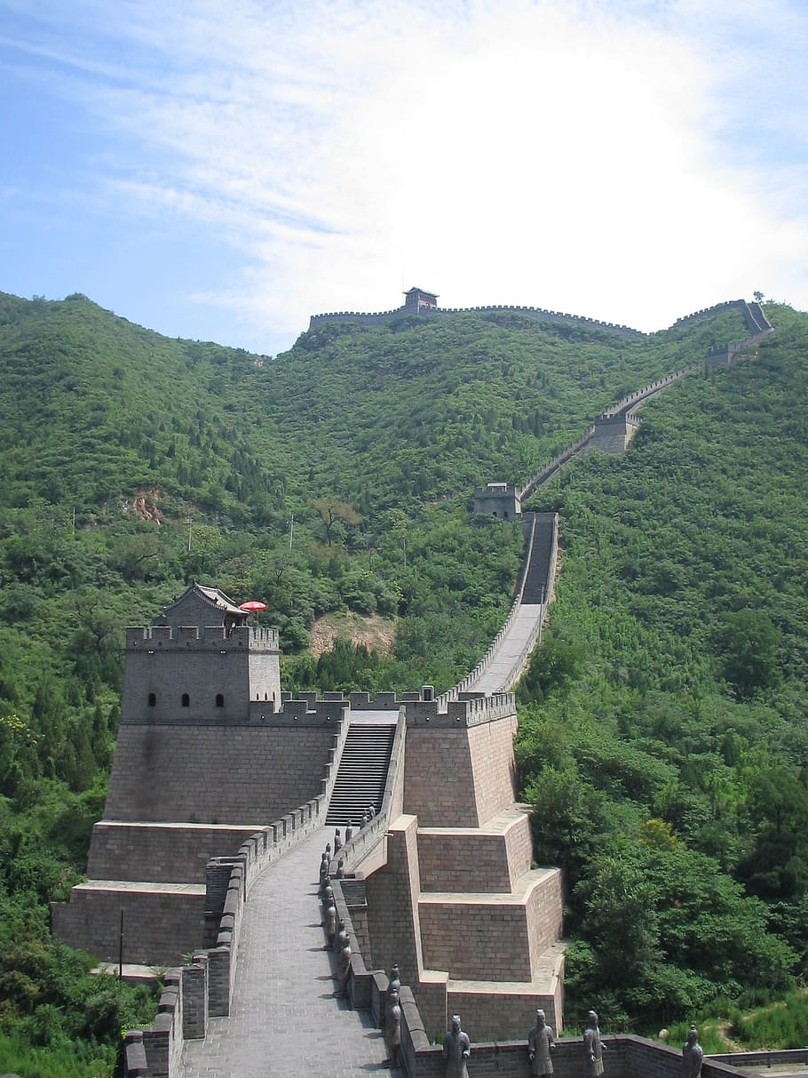 grande, parede, china, beijing, a grande muralha da china, maravilha do mundo, artesanato, arquitetura, árvore, montanha