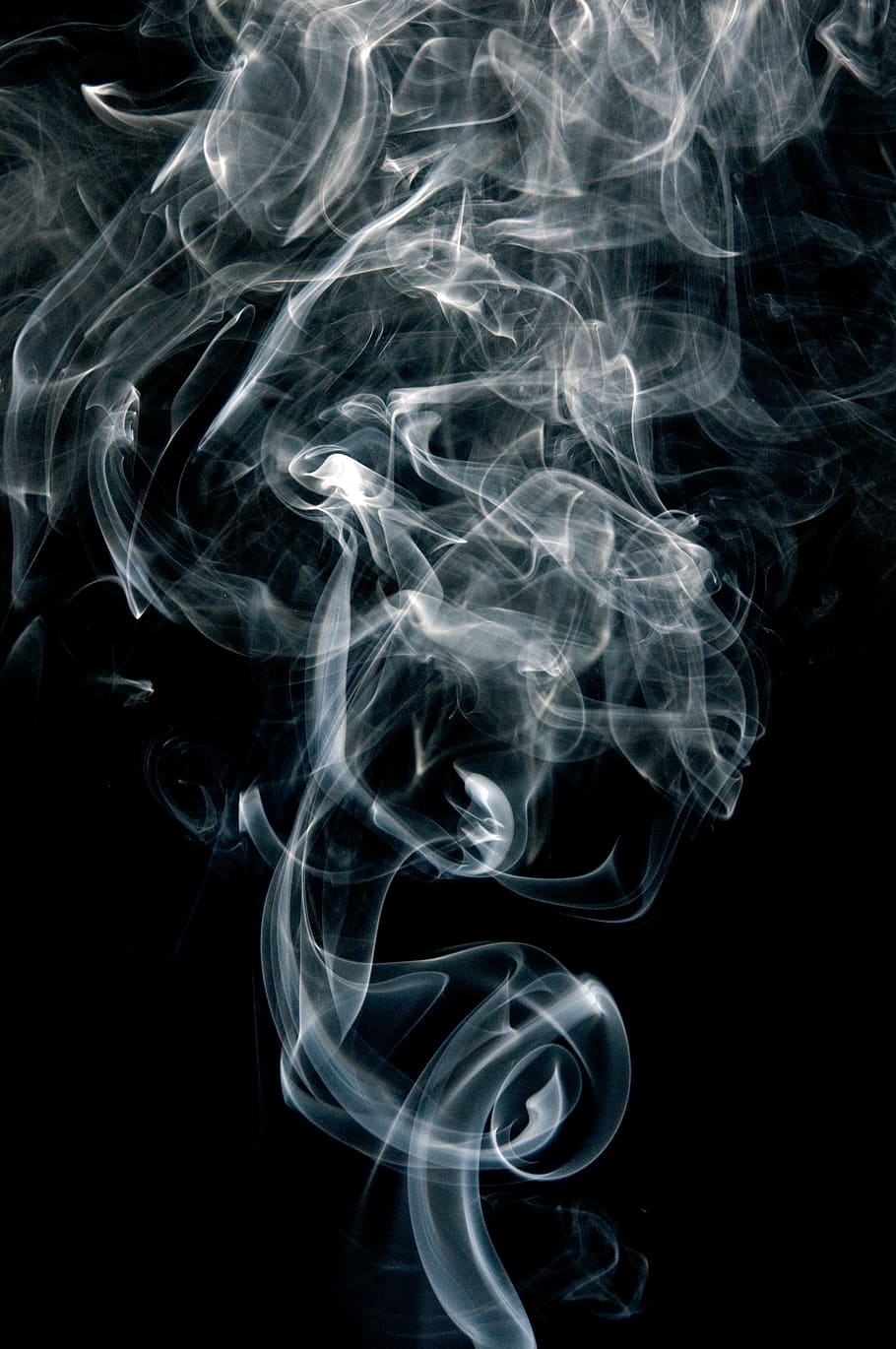 smoke, fumes, black, white, curve, cigarette smoke, smoking, burning, iphone wallpaper, smoke - physical structure