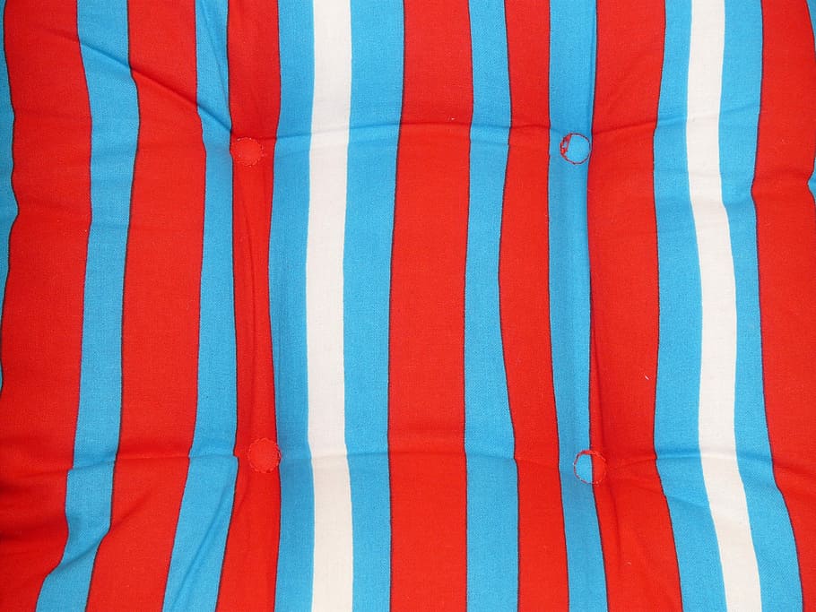 Pillow, Seat, Cushions, Garden, Bench, seat cushions, garden bench, striped, blue, red