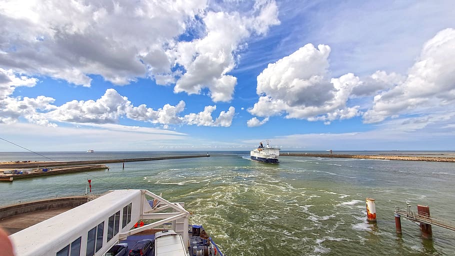 calais, ferry, port, water, nautical vessel, sky, cloud - sky, transportation, sea, mode of transportation