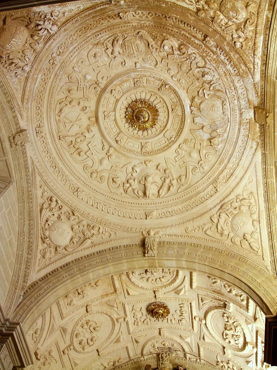 baeza, catedral, andalusia, spanyol, langit-langit, relief, dekorasi, ornamen, karya seni, plesteran