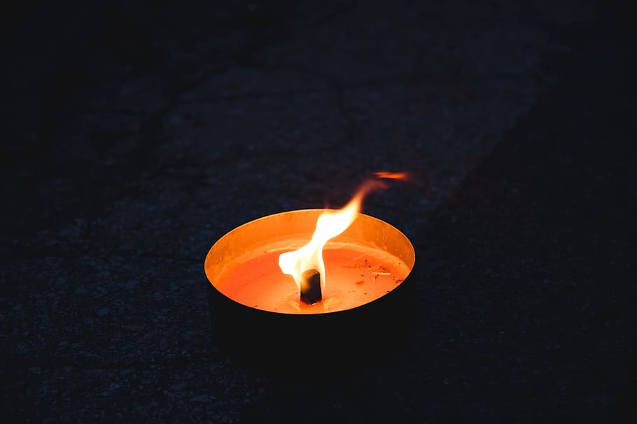 candle, street, fire, flame, burning, fire - natural phenomenon, heat - temperature, illuminated, nature, glowing