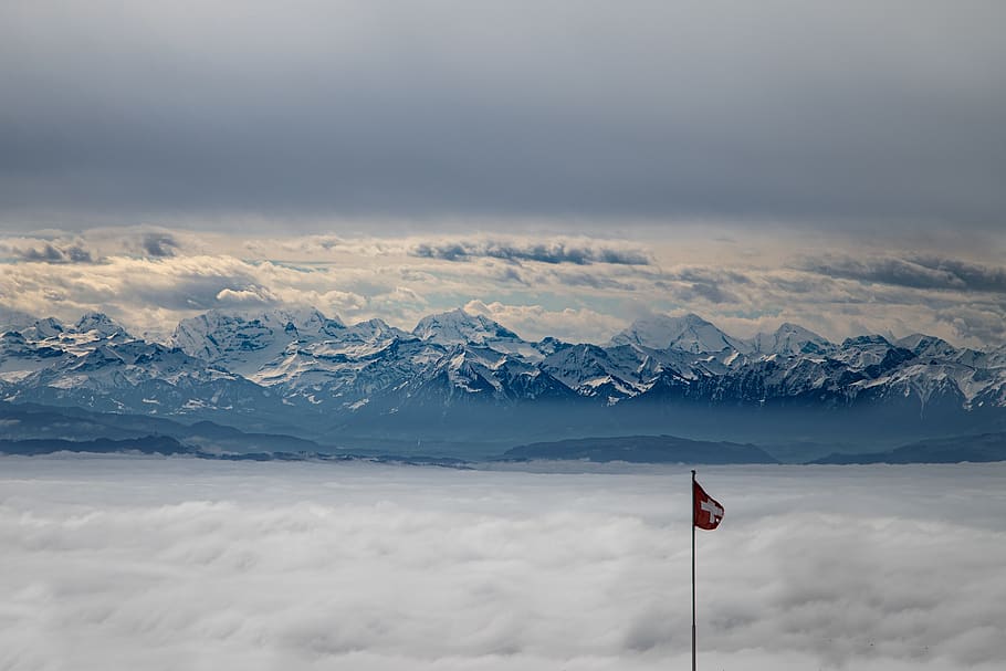 alpine, fog, grenchenberg, clouds, winter, cloudiness, sky, mountains, nature, panorama