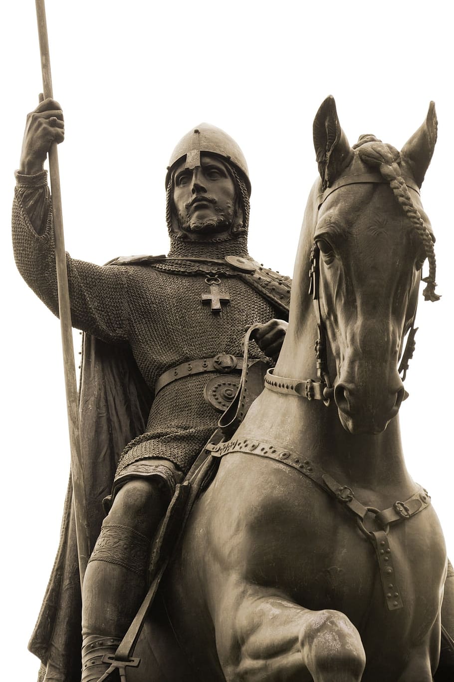 baixo, foto angular, cavaleiro, equitação, estátua de cavalo, República Tcheca, Pessoas, Estátua, museu nacional, praga