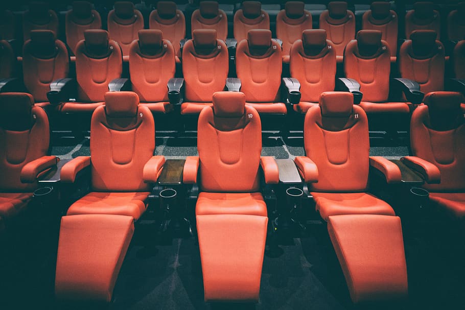 cinema, theater, movie theater, sit, chair, cozy, film, in a row, seat,  empty | Pxfuel