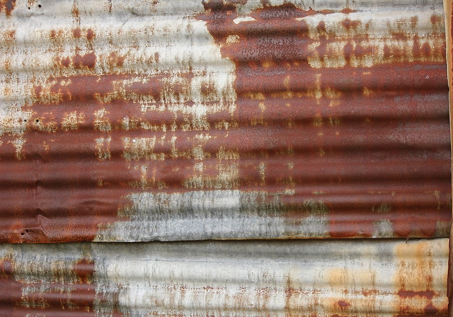 rusted, rust, corrugated, metal, texture, old, grunge, vintage, damaged, iron