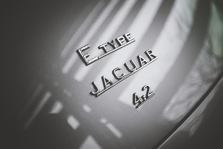 jaguar, coche, lujo, auto, vehículo, retro, clásico, logo, e-type, texto