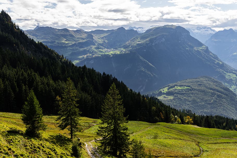 mountains, switzerland, mythen region, alpine, landscape, nature, mountain, summit, panorama, autumn