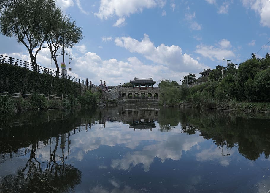 the world of, world cultural heritage, suwon hwaseong, nature, huahong professional, tourism, suwon is the only place, cloud, cool photo, reflection