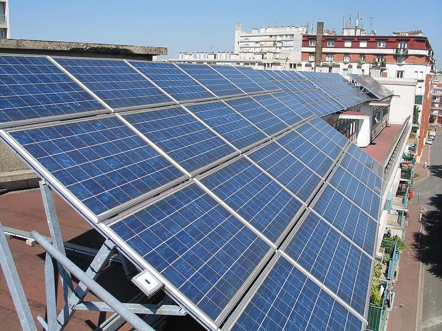 painéis solares, sol, fotovoltaicos, ecologia, telhado, topo, geração de combustível e energia, conservação ambiental, energia renovável, energia alternativa