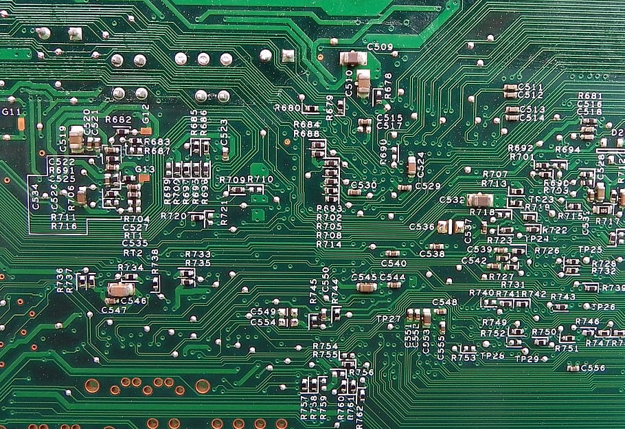 impreso, circuito, tablero, placa de circuito, tecnología, color verde, industria electrónica, chip de computadora, fotograma completo, placa madre