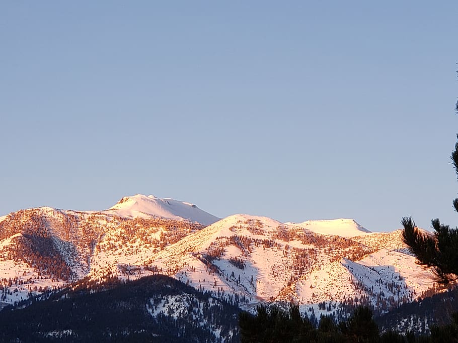 monte, rosa, montaña, naturaleza, salida del sol, paisaje, invierno, nieve, escénico, nevada