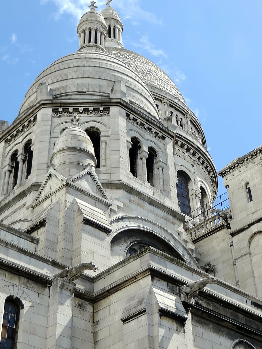 París, sagrado corazón, cúpula, basílica, Montmartre, monumento, sagrado, religión, memoria, gárgola