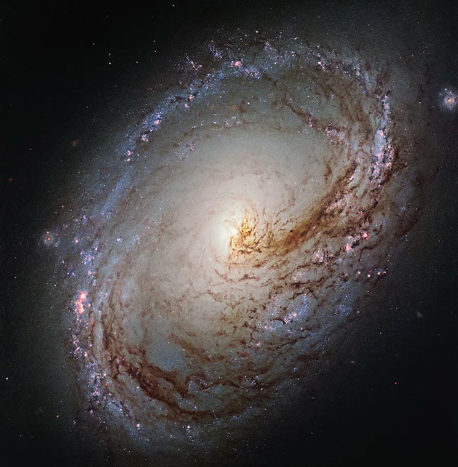 spiral galaxy, intermediate, double-barred, ngc 3368, messier 96, stars, space, universe, hubble telescope, constellation leo