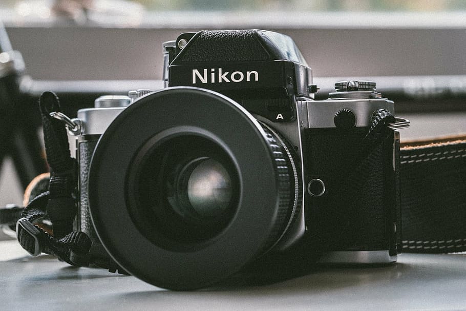 black, nikon milc, white, panel, vintage, camera, nikon, photography, black and white, camera - Photographic Equipment