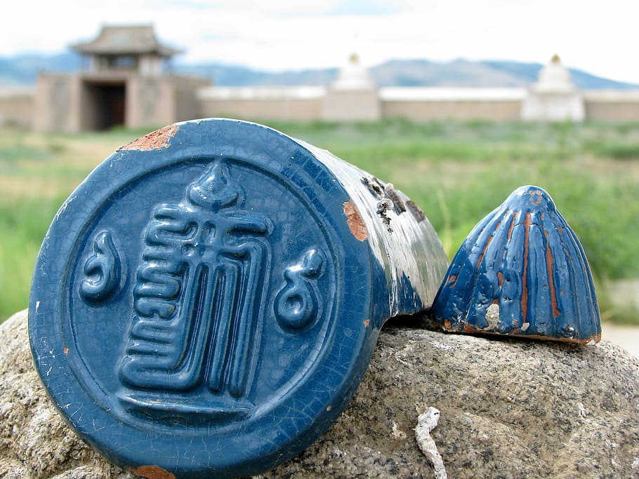 Tile, Temple, Buddhism, Catfish, choch catfish, the blue temple, monastery, erdene dzuu, mongolia, 16th century