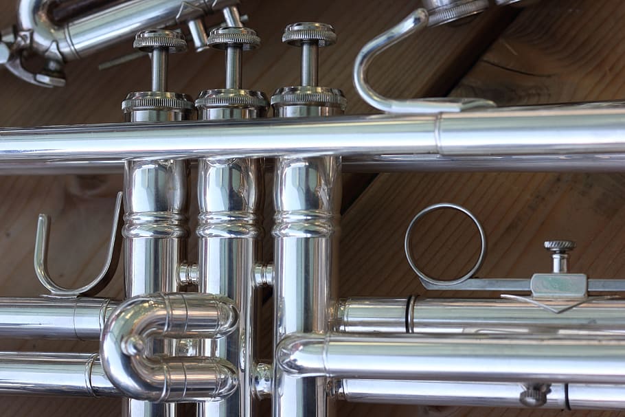 trumpet, musical, instrument, valve, woerden, veteranentreffen, 2017, metal, indoors, brass instrument