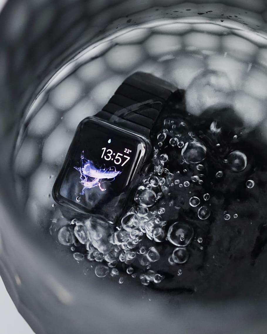 apple watch water, Apple Watch, Watch Water, apple, watch, water, technology, close-up, macro, shiny
