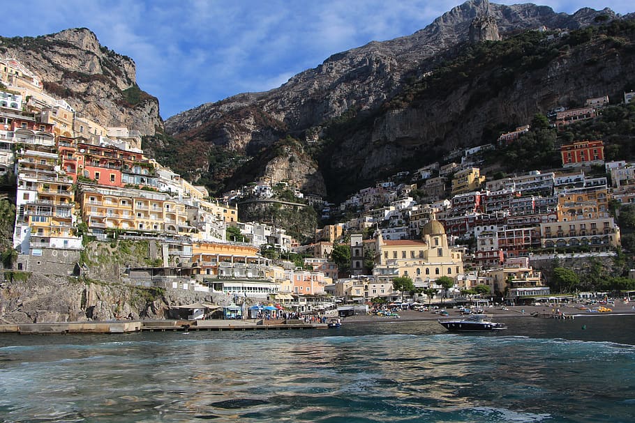 positano, italy, amalfi, beach, marine, landscape, mountain, panorama, unesco, travel