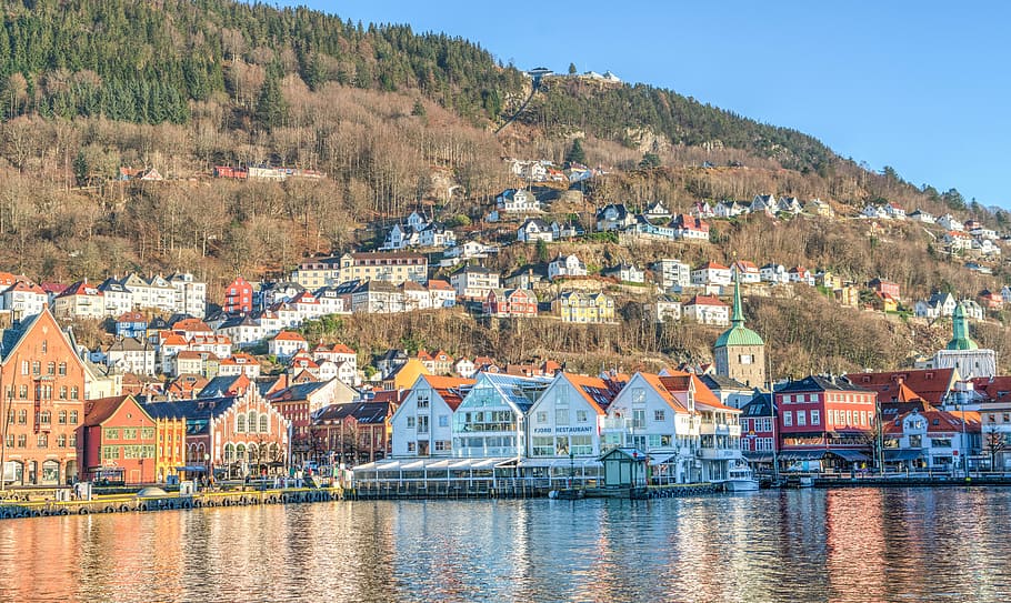 bergen, norway, architecture, harbor, water, bryggen, scandinavia, europe, cityscape, tourism