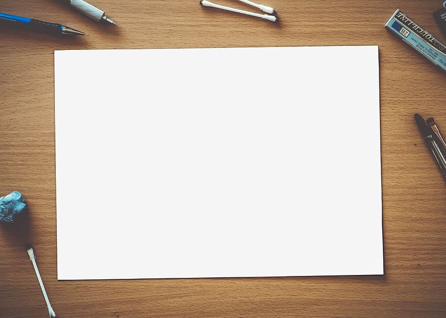 white, printing paper, table, paper, blank, empty, page, space, design, template