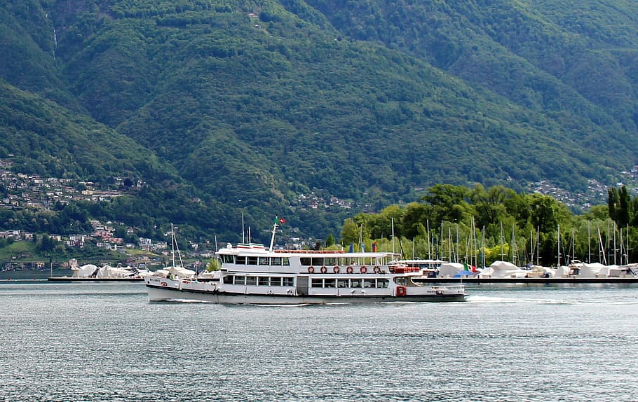 barco de motor milano, envío, barco de motor, Milano, barco de excursión, salida, lago maggiore, locarno, ticino, suiza