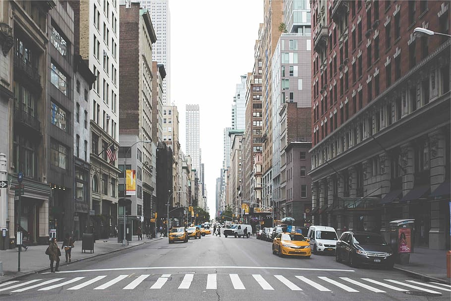 mobil, jalan, bangunan, baru, york, jalan raya, foto, pusat kota, New York, kota