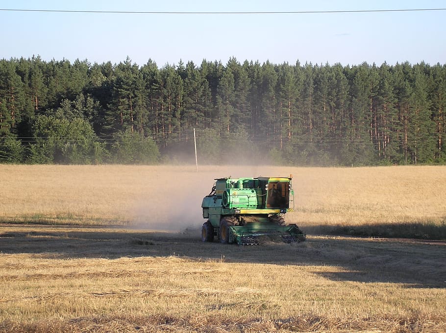 field, the harvest, grain, combine harvester, reaper, harvest, harvesting, agricultural machinery, agriculture, summer