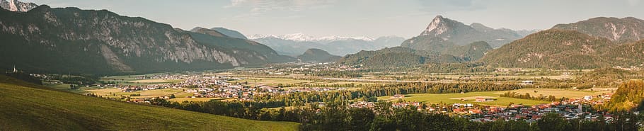 vale inntal, niederdorf, kufstein, áustria, tirol, montanhas, alpino, paisagem, natureza, descanso