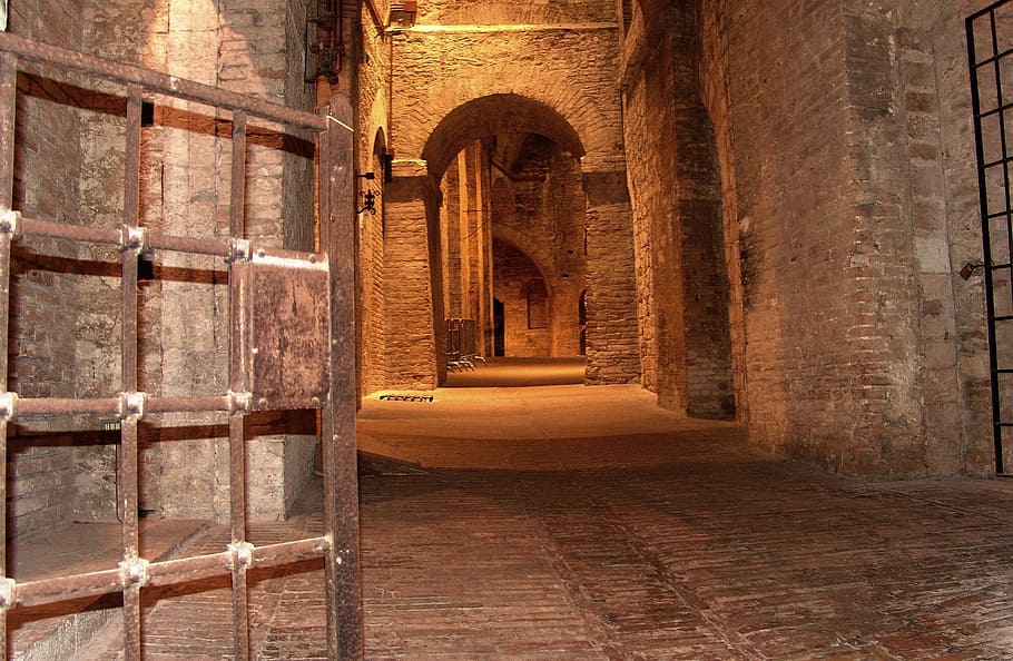 brown, gray, surface photo, daytime, surface, italy, perugia, fortress, vault, dungeon