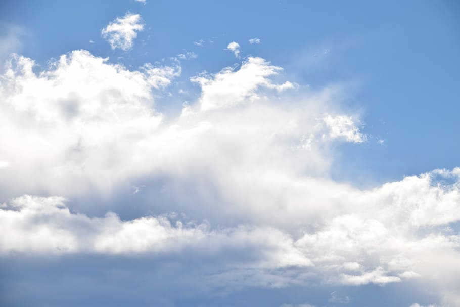 Blue Sky, White Clouds, Heaven, background, nature, blue, weather, sky, cloud - Sky, day