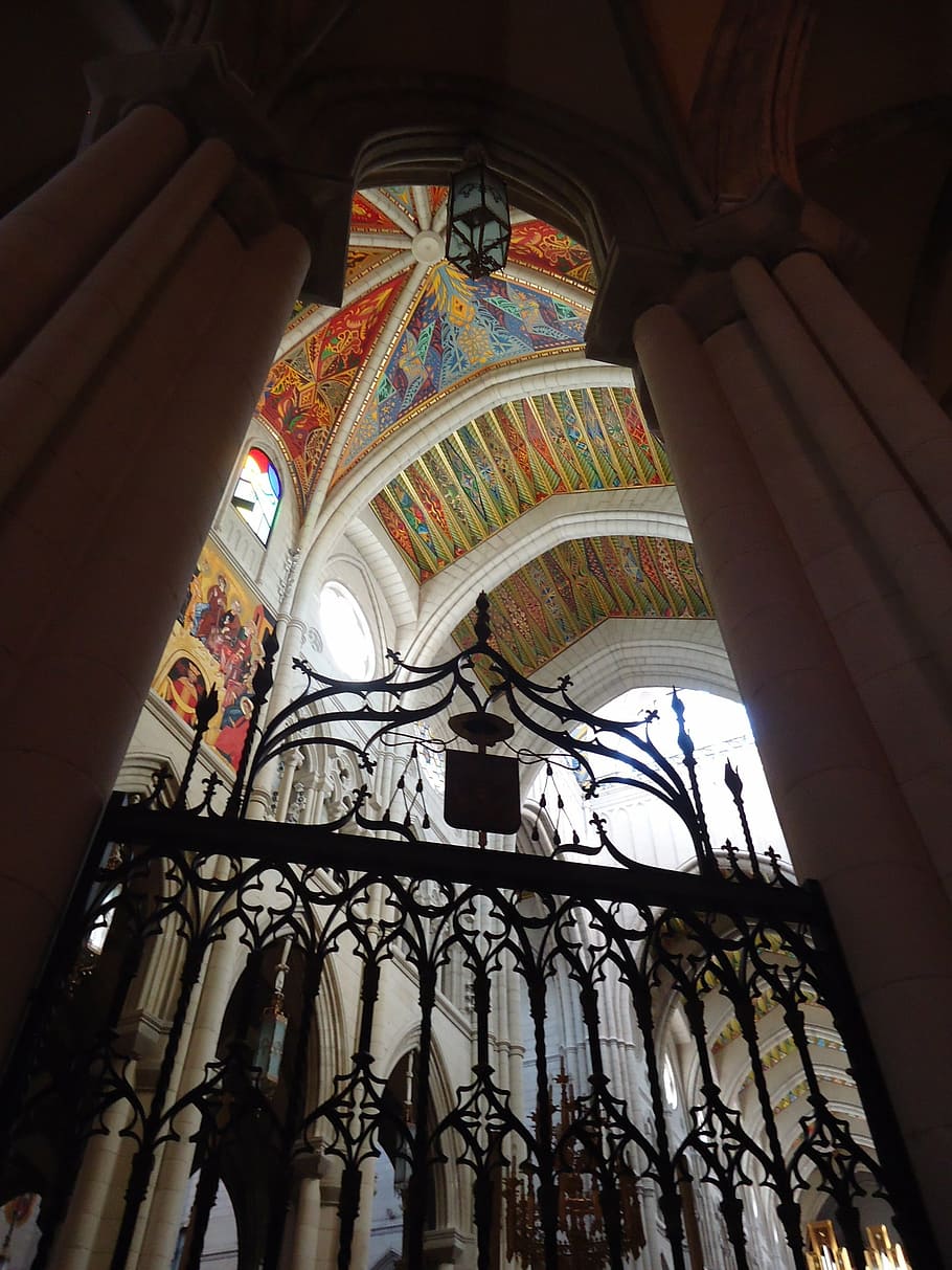 madrid, cathedral, almudena, church, architecture, religion, christianity, history, spain, indoors