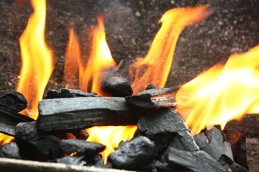 fire, the flame, red, burn, wood, smoke, hot, censer, warm, the temperature of