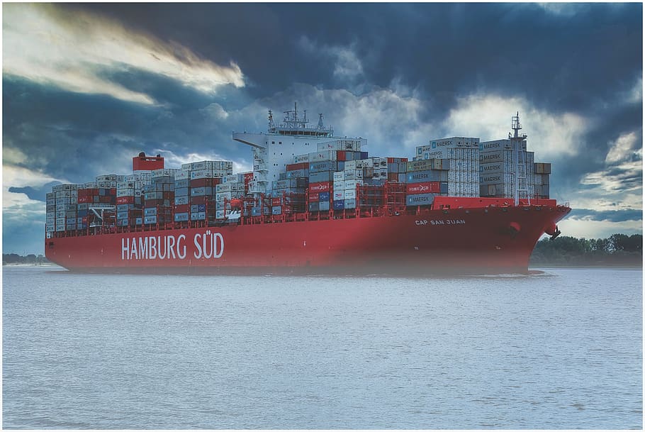 container ship, elbe, hamburg, ship, container, water, port, cargo, maritime, hanseatic city