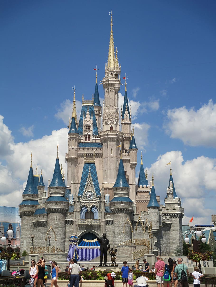 view, disneyland castle, Castle, Orlando, Disney, Cinderella, princess, architecture, history, travel destinations