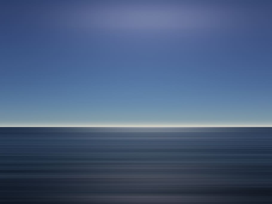 mar, oceano, azul, água, horizonte, céu, natureza, viagem, vista, horizonte sobre a água