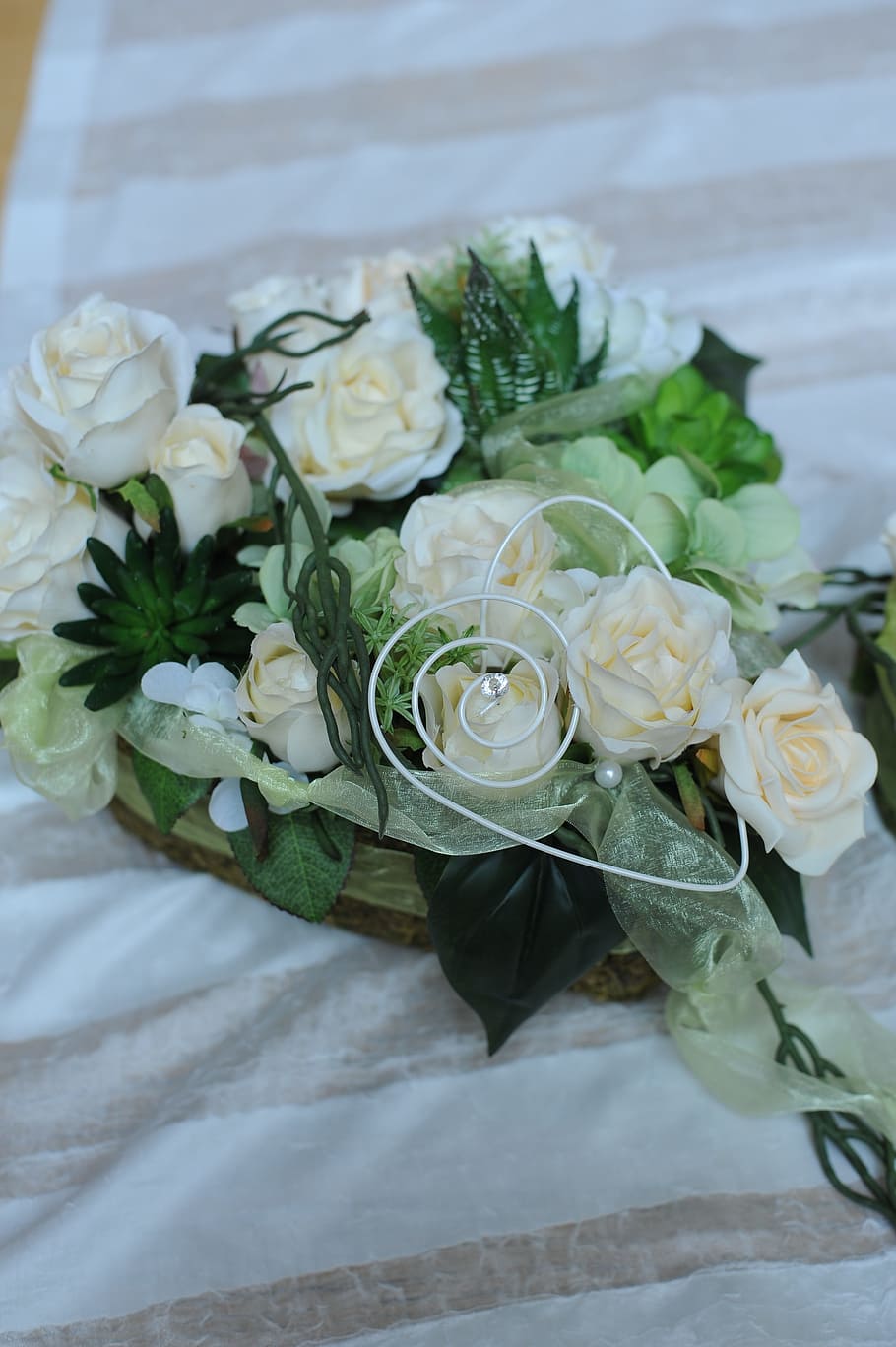 Wedding, Flowers, Arrangement, Bouquet, decoration, white, bouquet of roses, registry office, rose - Flower, romance