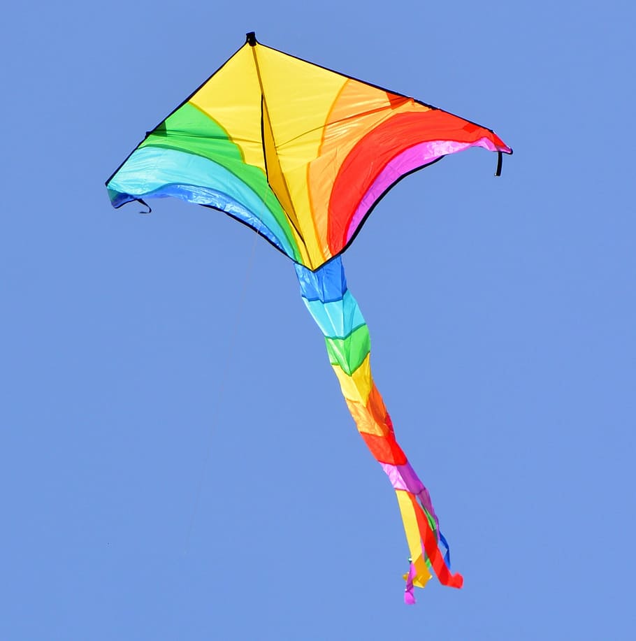 multicolored, kite, air, aviator, wind kite, colors, holiday, relaxation, dom, multi colored