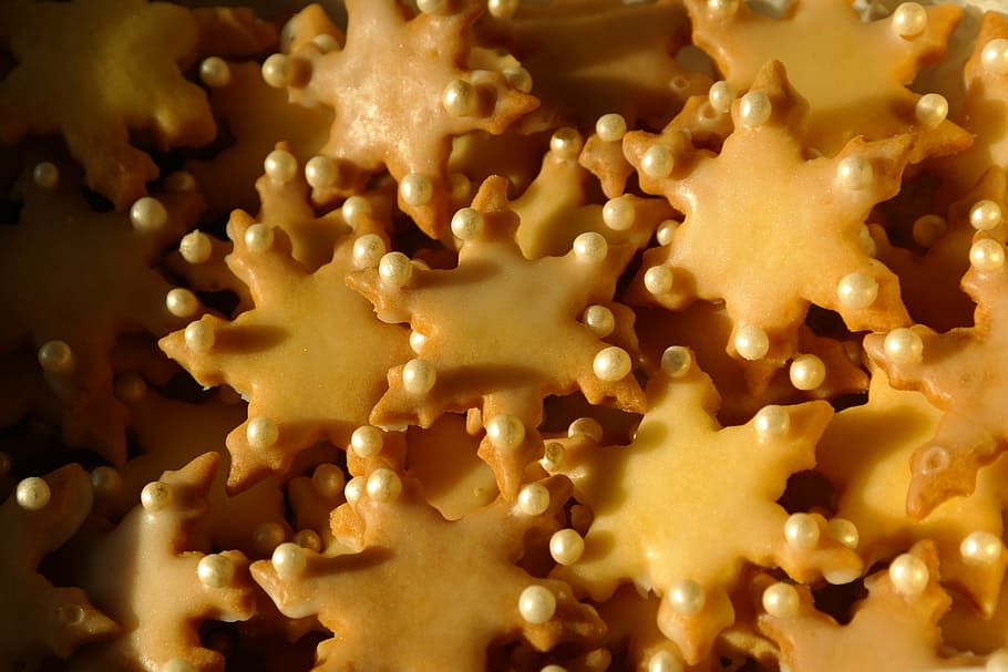 cookie, asterisk, bake, christmas time, sweet, delicious, nibble, ausstecherle, star, decorated
