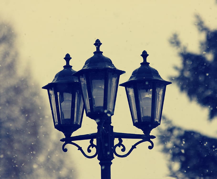 回った, 街路灯, 噴水, ろうそく足, ランプ, 雪, 冬, 光, 歴史, 照明